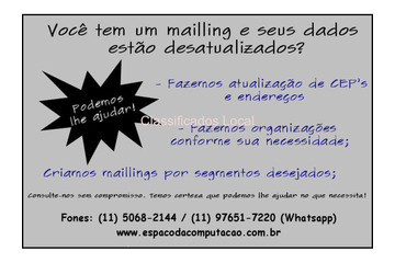 Atualização e inserção de dados de contatos para mala direta