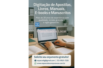 Digitação Profissional de Apostilas, Livros, Provas, Manuais