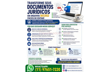 Digitação de documentos jurídicos em arquivos Word