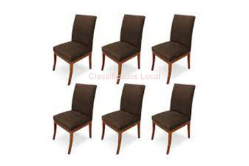 CADEIRAS PARA SALA DE JANTAR EM SUEDE MARRON