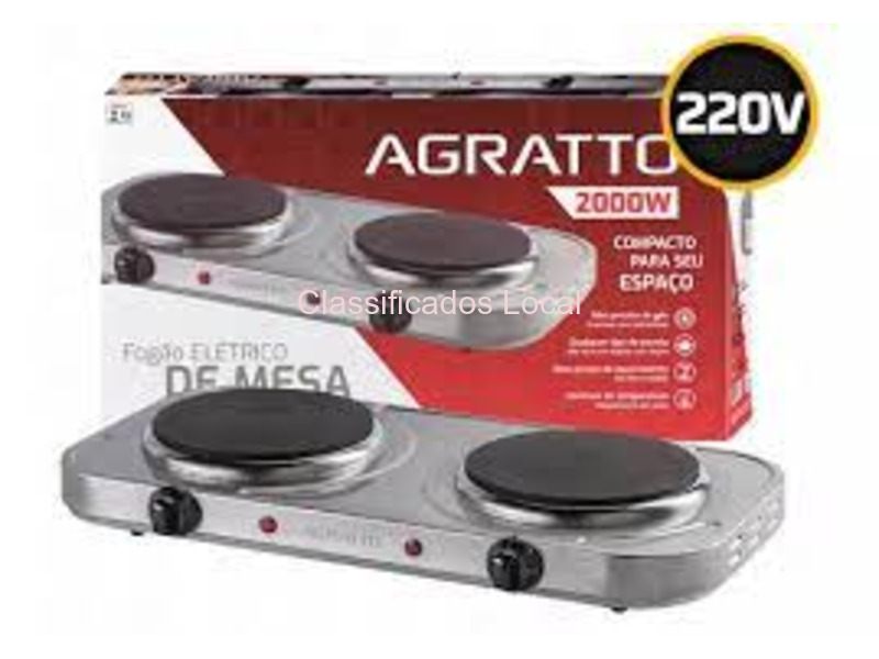 FOGÃO ELÉTRICO INOX 2 BOCAS 2000W 220V AGRATTO